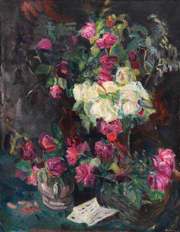 Stillleben mit roten Rosen 1914