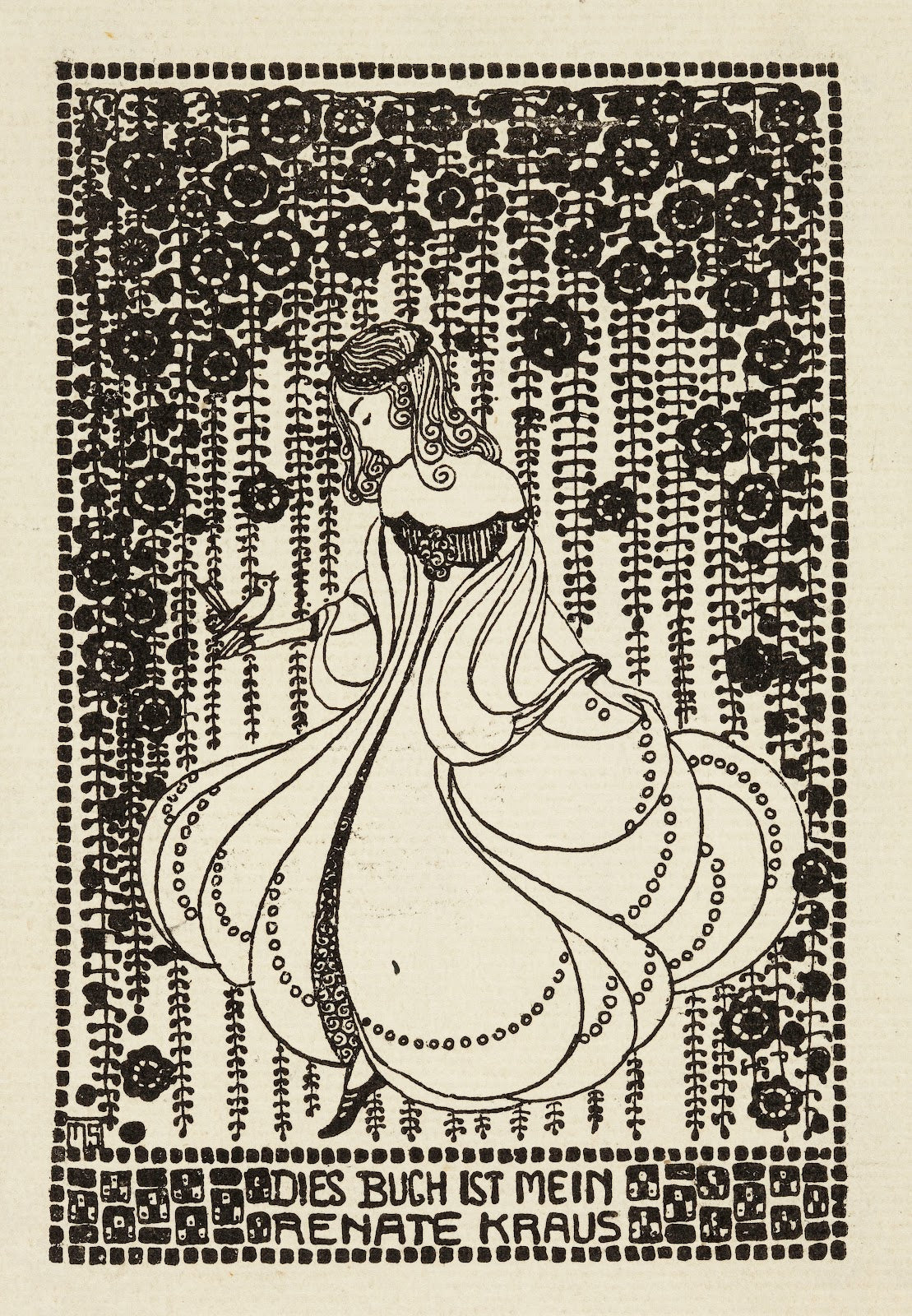Bookplate Dies buch ist mein Renate Kraus before 1911