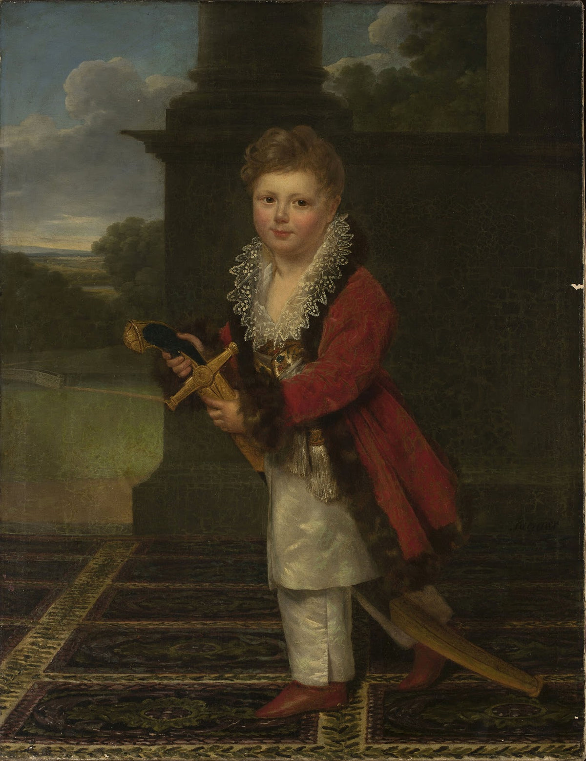Childhood portrait of Zygmunt Krasiński 18121859 in the Polish costume with his