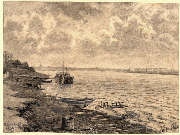 On the Banks of the Irtysh River near Omsk 1904