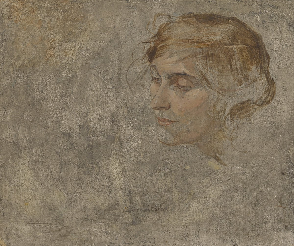 Ölskizze mit Portrait einer Frau around 19201940
