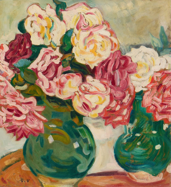 Deux vases de roses 1910