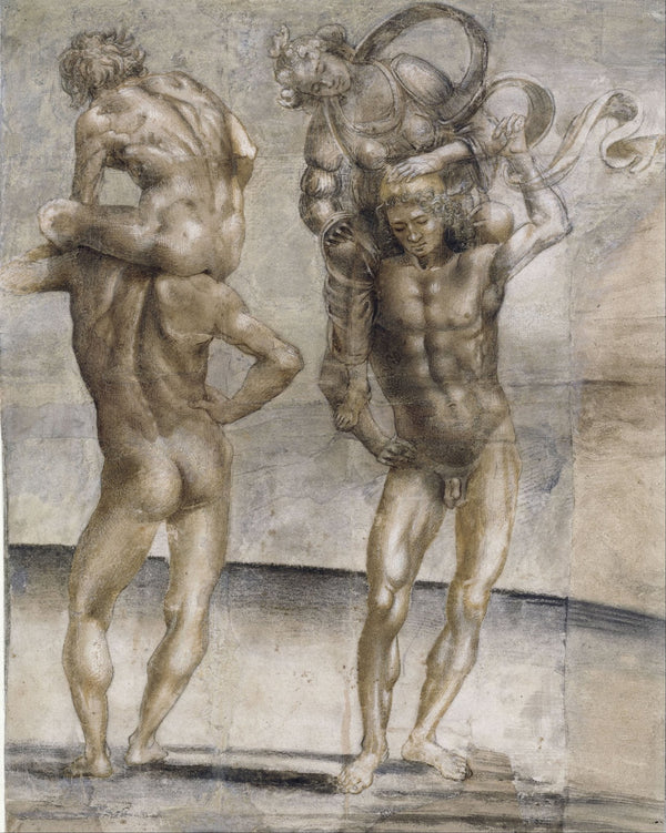 Two nude youths carrying a young woman and a young man 1490   1495