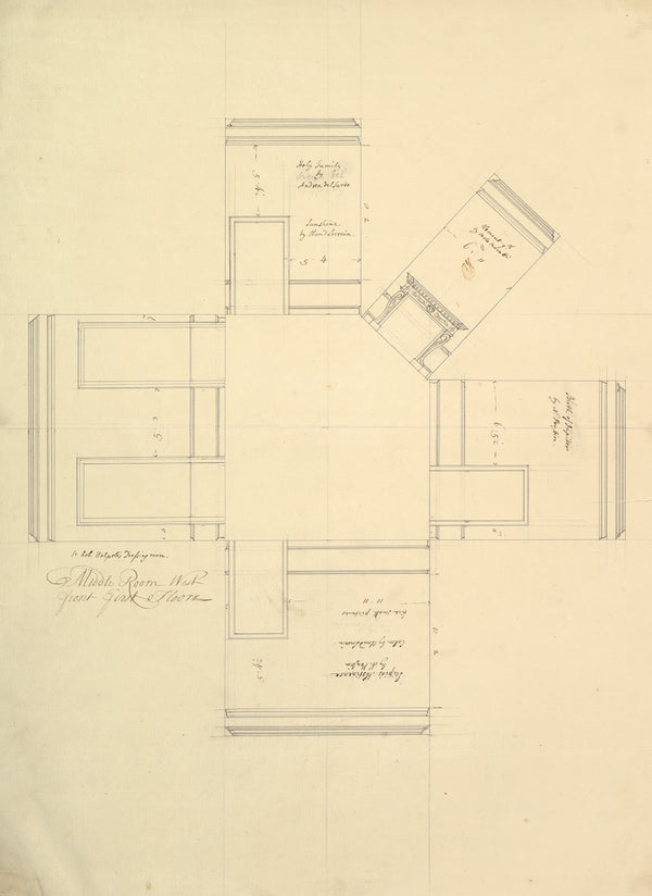 Treasury House 10 Downing Street London Plan of Sir Robert Walpoles Dressing Roo