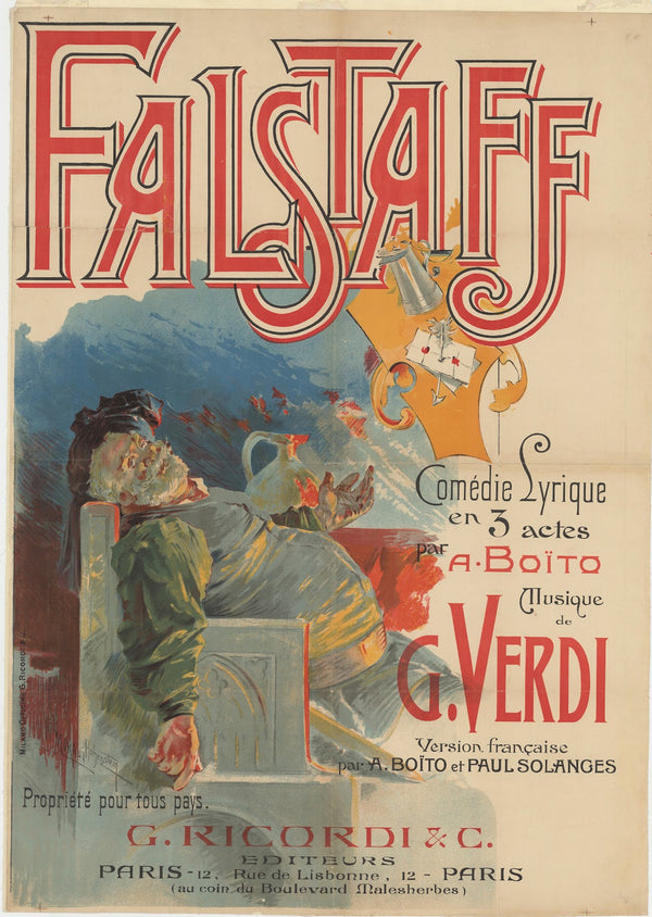 Falstaff Comédie lyrique e 3 actes par A Boito musique de G Verdi 1894