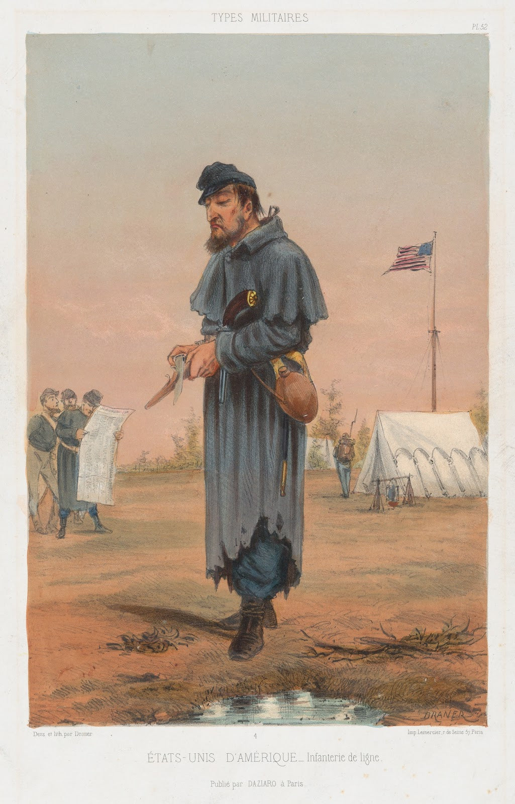 États Unis dAmerique  Infanterie de ligne 1865