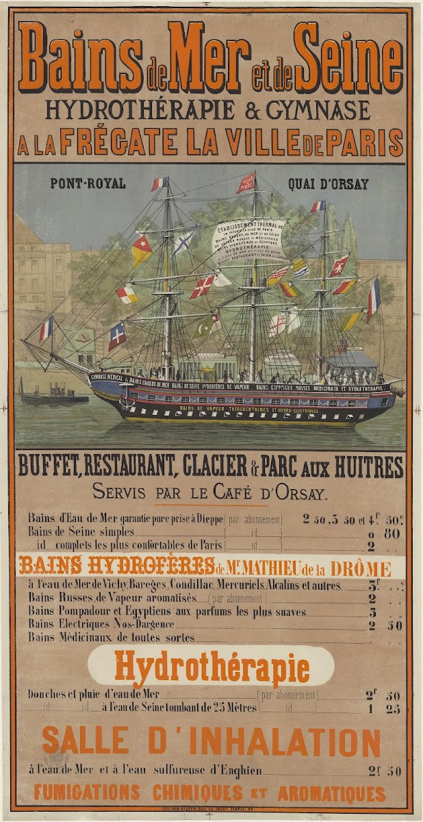 Bains de mer et de Seine hydrothérapie  gymnase à la frégate La Ville de Paris 1