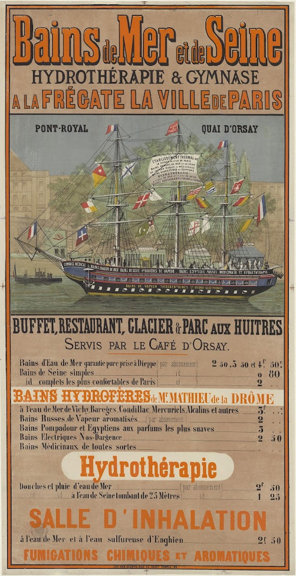 Bains de mer et de Seine hydrothérapie  gymnase à la frégate La Ville de Paris 1