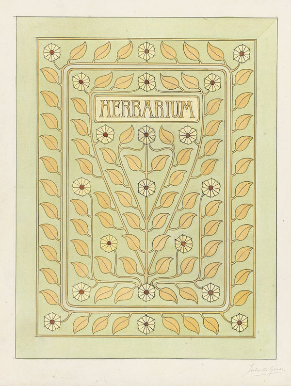 Ontwerp voor een omslag voor een herbarium 1887