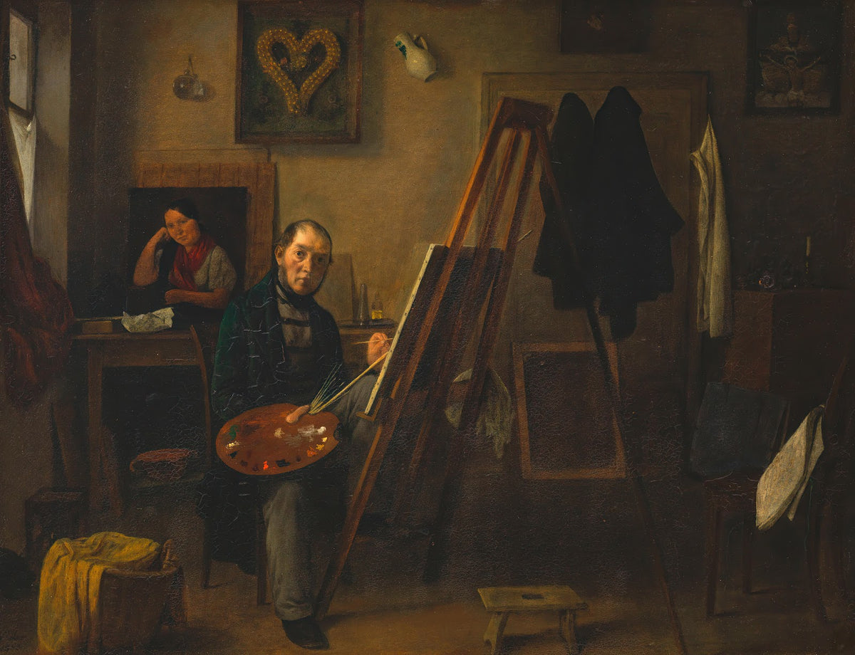 Selbstbildnis Michael Neder an der Staffelei 1853