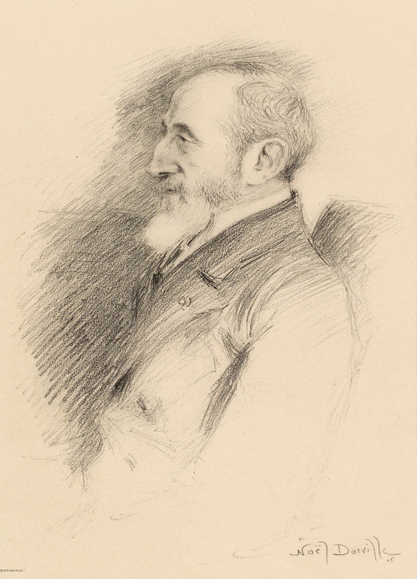 Inconnu de profil gauche âgé avec une barbe 1906