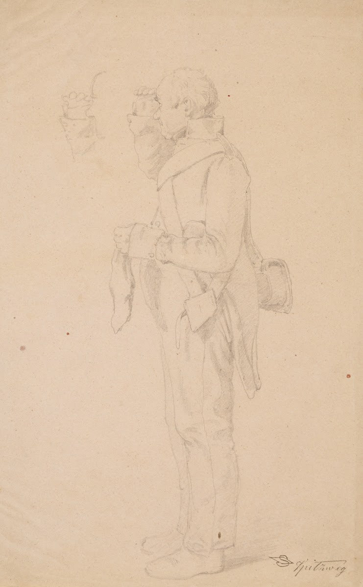 In die Ferne schauender Soldat ca 1847 1848