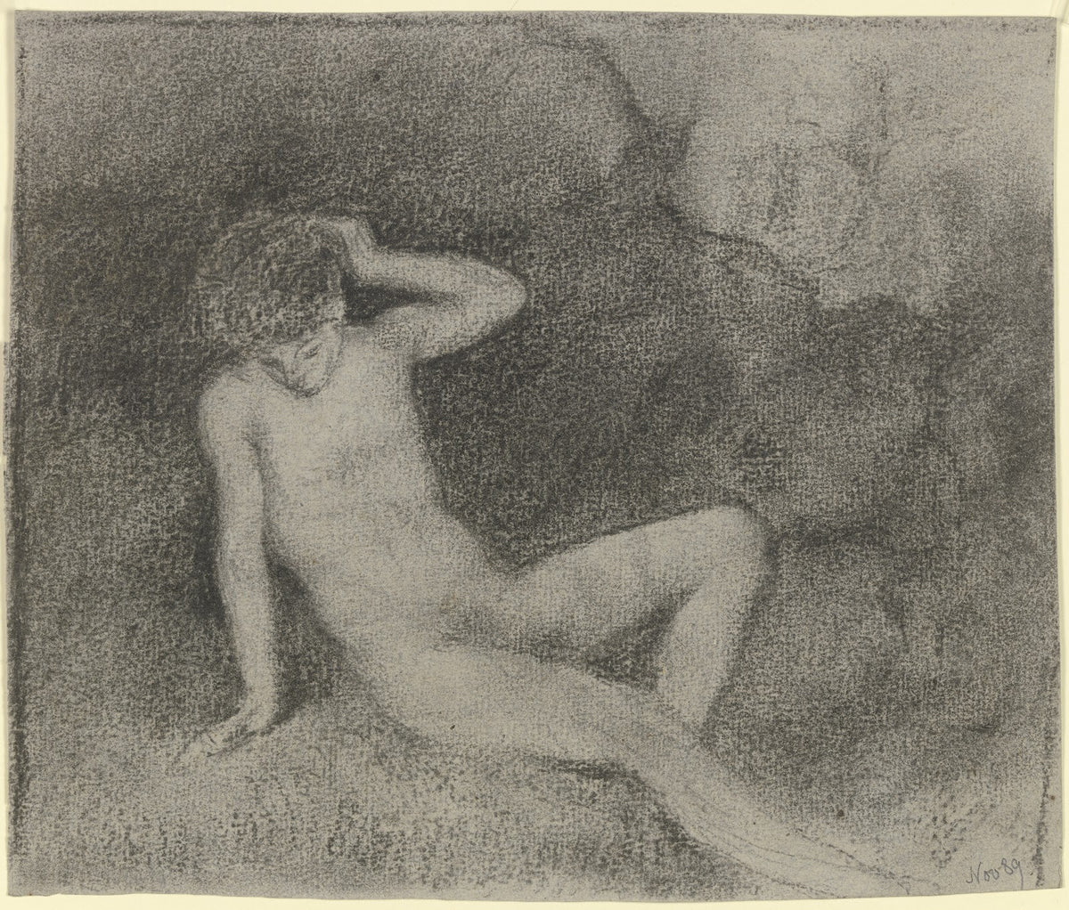 Lagernder nackter Jüngling in einer Landschaft 1889