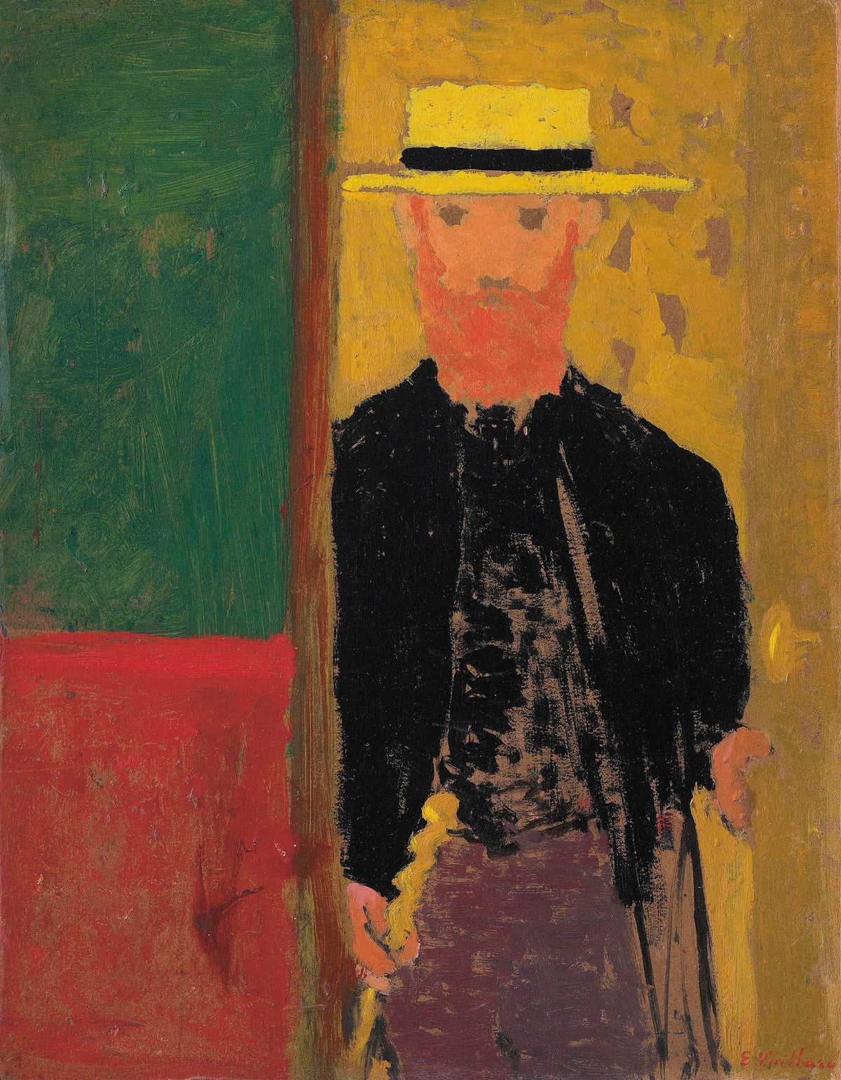 Autoportrait à la canne et au canotier circa 1891 1892