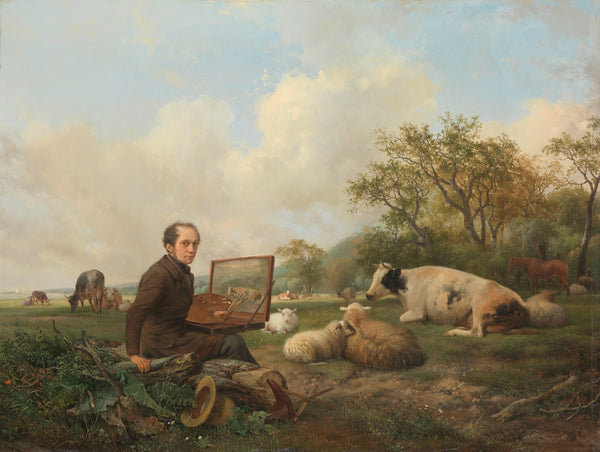 The Artist Painting a Cow in a Meadow 1850