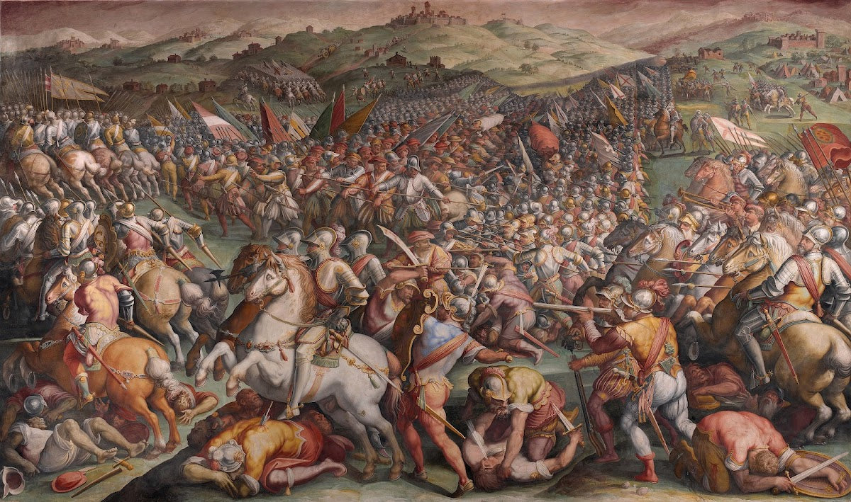 The battle of Marciano in Val di Chiana between 1570 and 1571