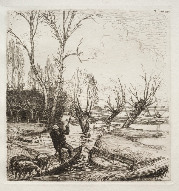 Au Marais Inondé Le Bergère c 18701918