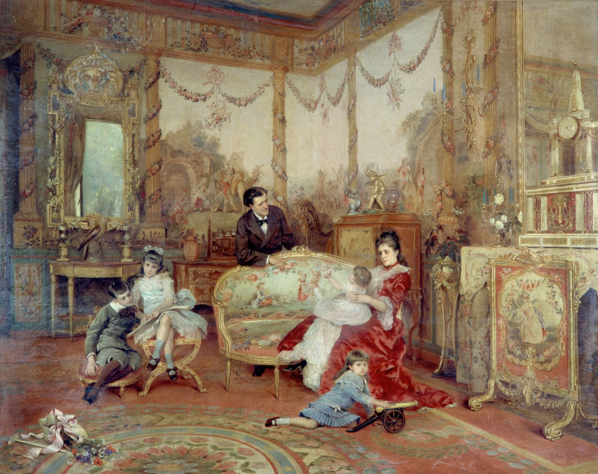 Portrait de Victorien Sardou 1831 1908 de sa femme et de ses enfants dans le gra