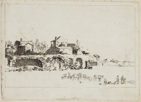 Landschaft mit Hütten