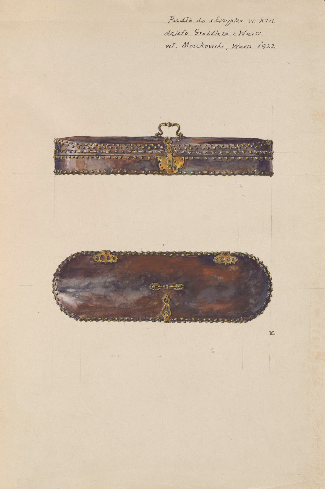 17th Century Groblicz Violin Box from the Collection of Mr Moszkowski of Warsaw