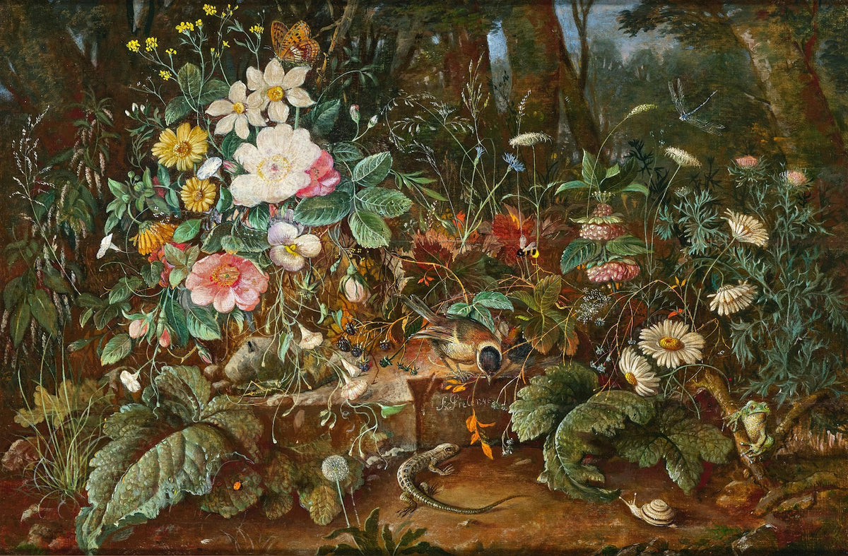 A Forest Floor with a Frog a Lizard and a Snail 1946