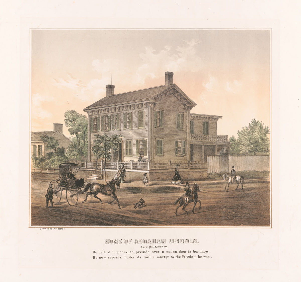 Home of Abraham Lincoln Springfield Ills 1860 1865 1870