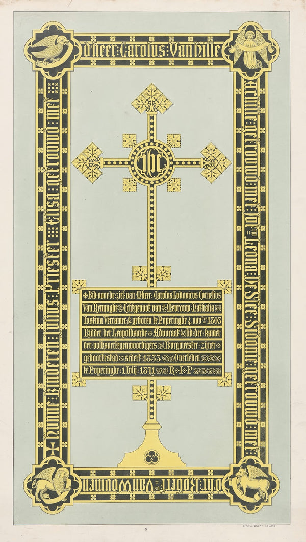 Grave plate of Charles Louis Van Renynghe 1871