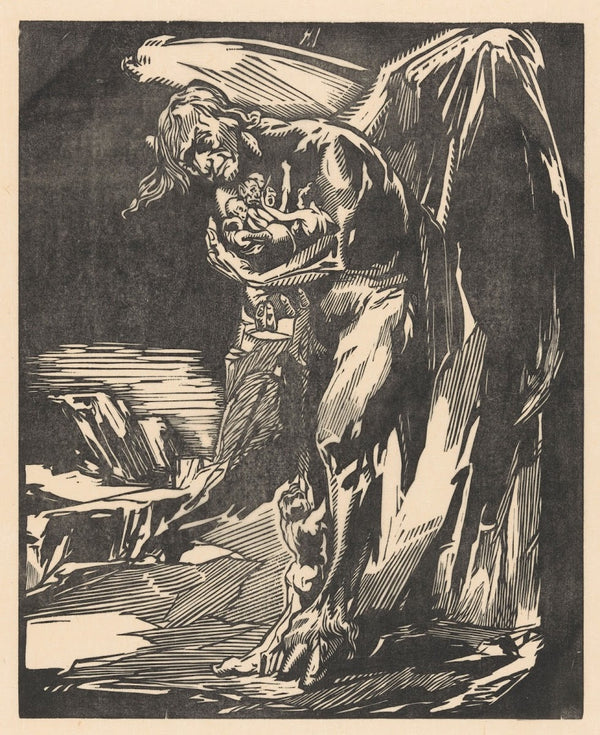 Satan met figuren in zijn armen
