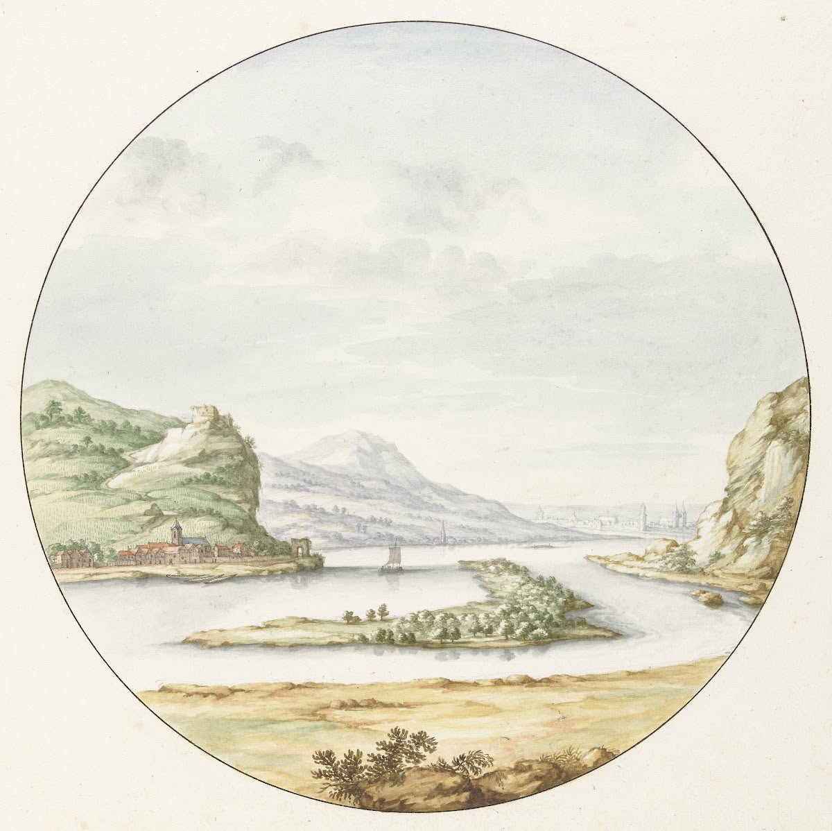 Gezicht op de Rijn bij Hammerstein 1666   1706