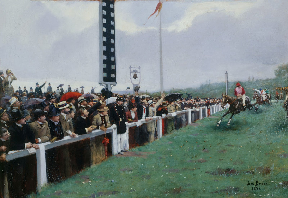 Courses à Longchamp  larrivée au poteau 1886