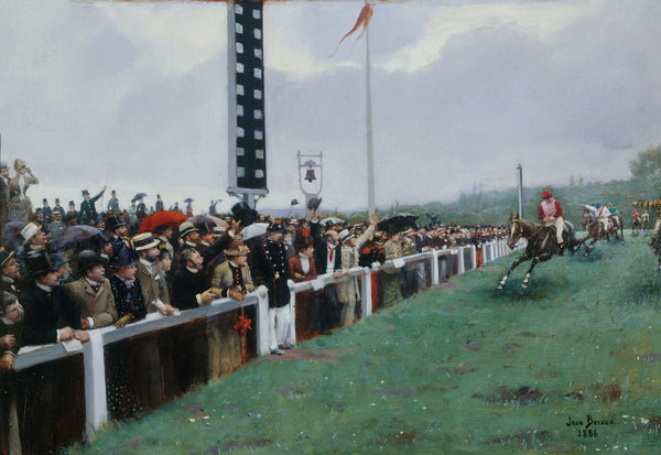 Courses à Longchamp  larrivée au poteau 1886