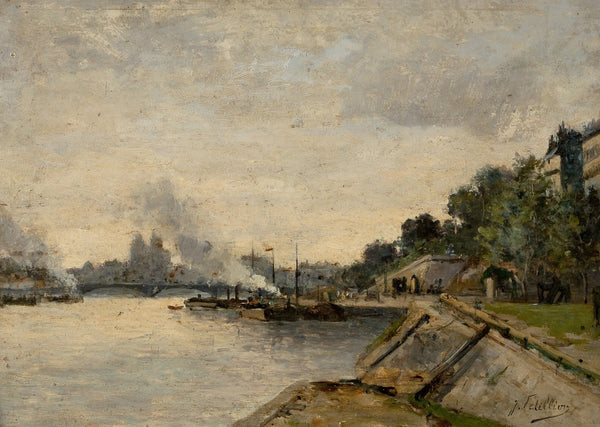 River Landscape with City View across the Water 1865