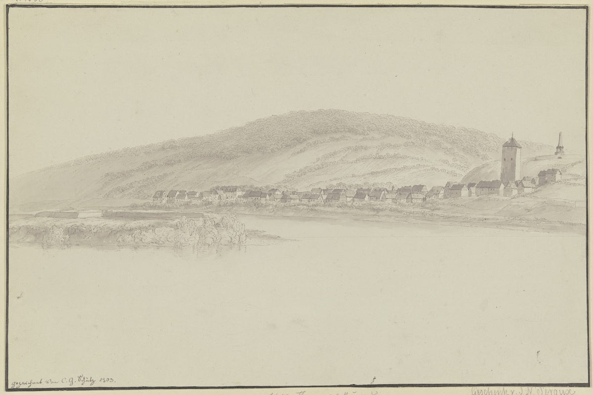 Rheinansicht mit Blick auf Weißenturm gegenüber Neuwied rechts oben das General