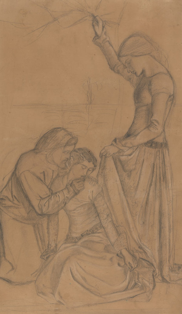 Composition of Three Figures in a Garden