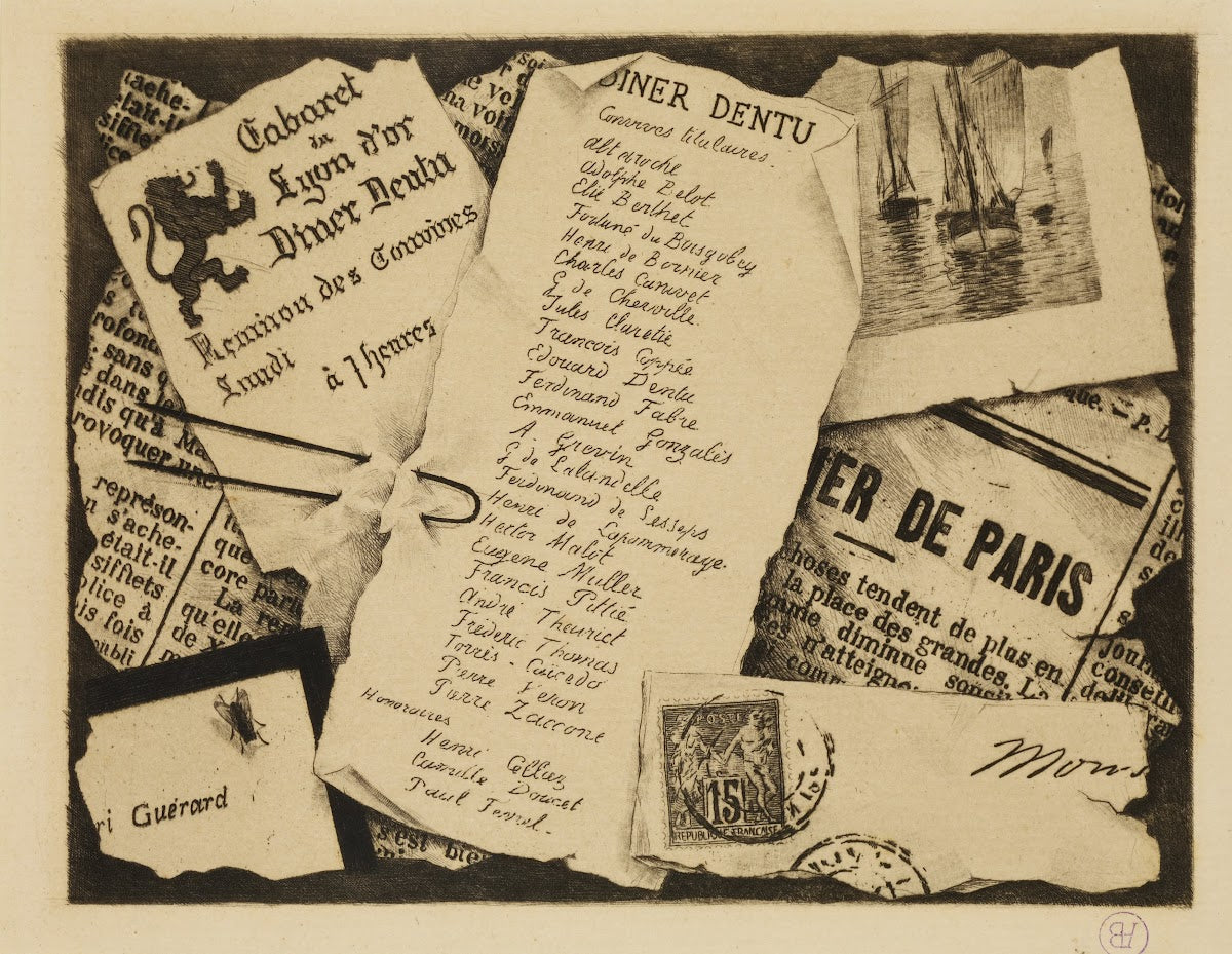 A Piece of Newspaper an Envelope and a Fly 19th century