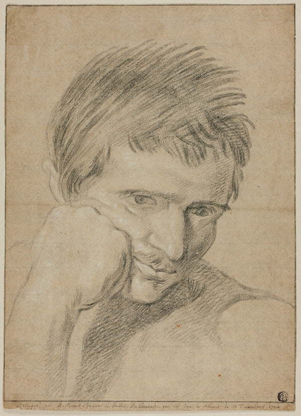 Bust of Young Man Resting Chin on Hand c 1720