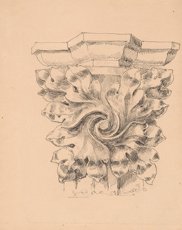 Copy of the shaft capital in the chancel of St Marys Church in Krakow 1889