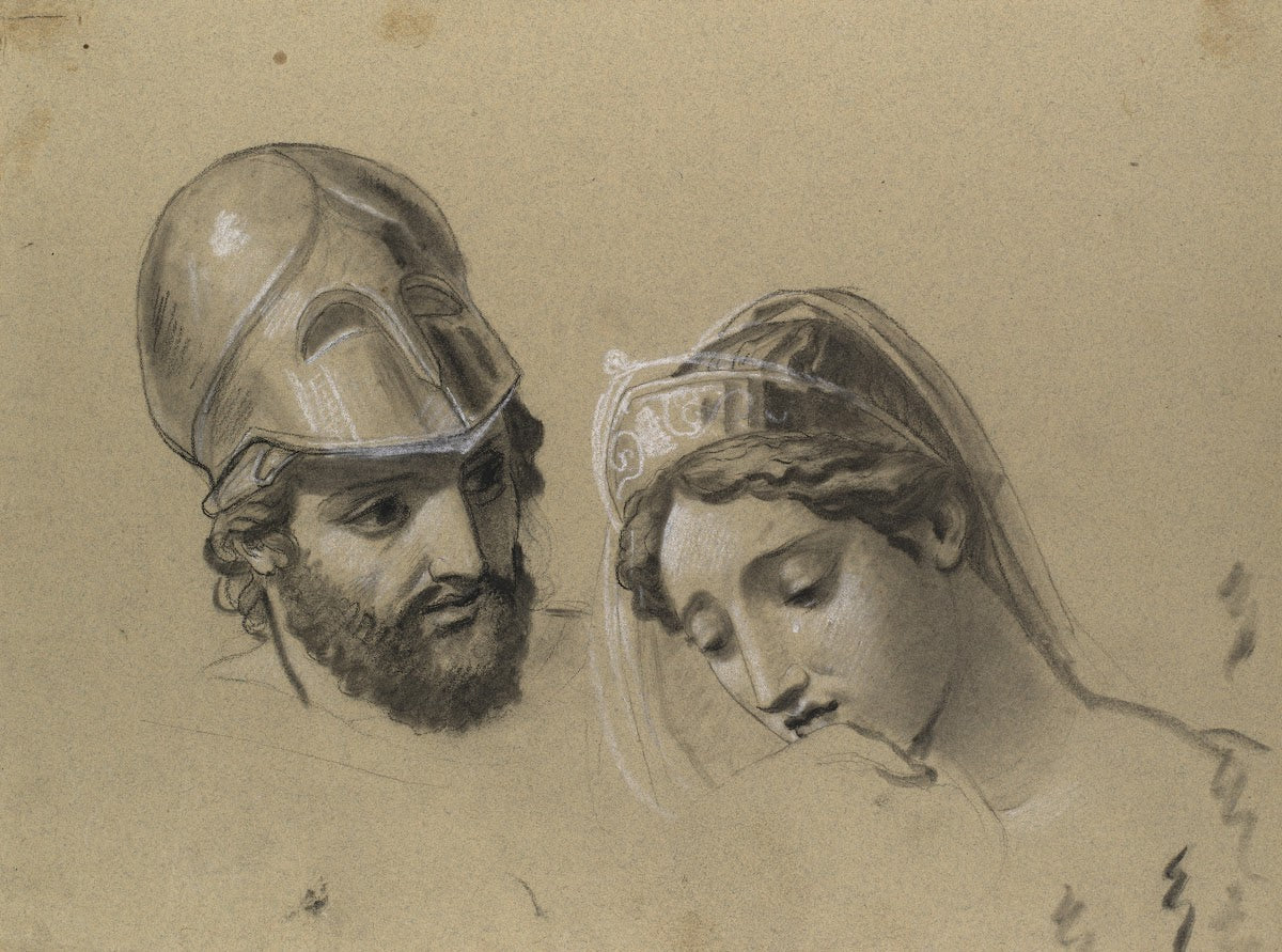 Heads Studies for Castor and Pollux Freeing Helen 1817
