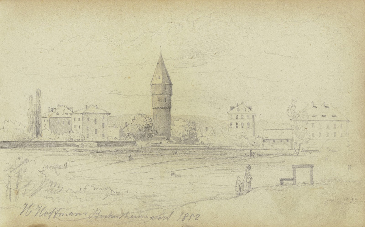 Ansicht der Bockenheimer Warte in Frankfurt am Main 1852