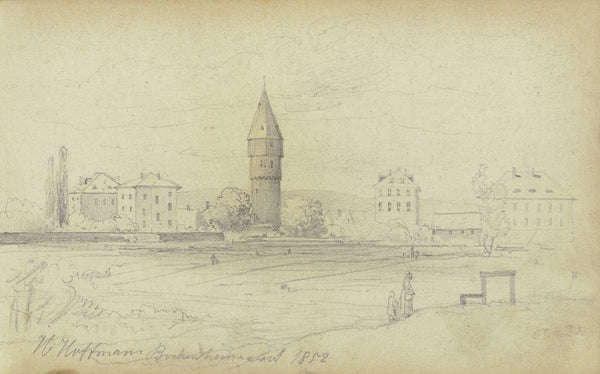 Ansicht der Bockenheimer Warte in Frankfurt am Main 1852