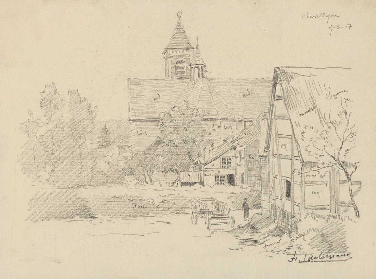 Eglise et village de Chevetogne avec annotations 1907