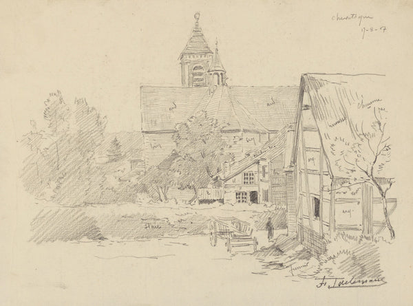 Eglise et village de Chevetogne avec annotations 1907