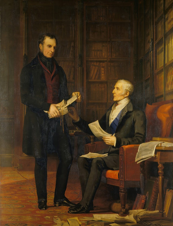 The Duke of Wellington with Colonel Gurwood at Apsley House c 1840