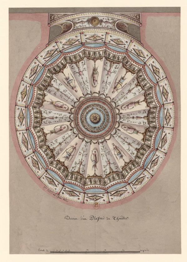 Dessin dun plafond de théâtre 1777 1825