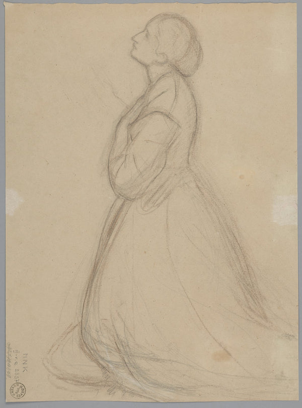 Sketch of the queen figure for the painting Queen Jadwigas Oath 1867