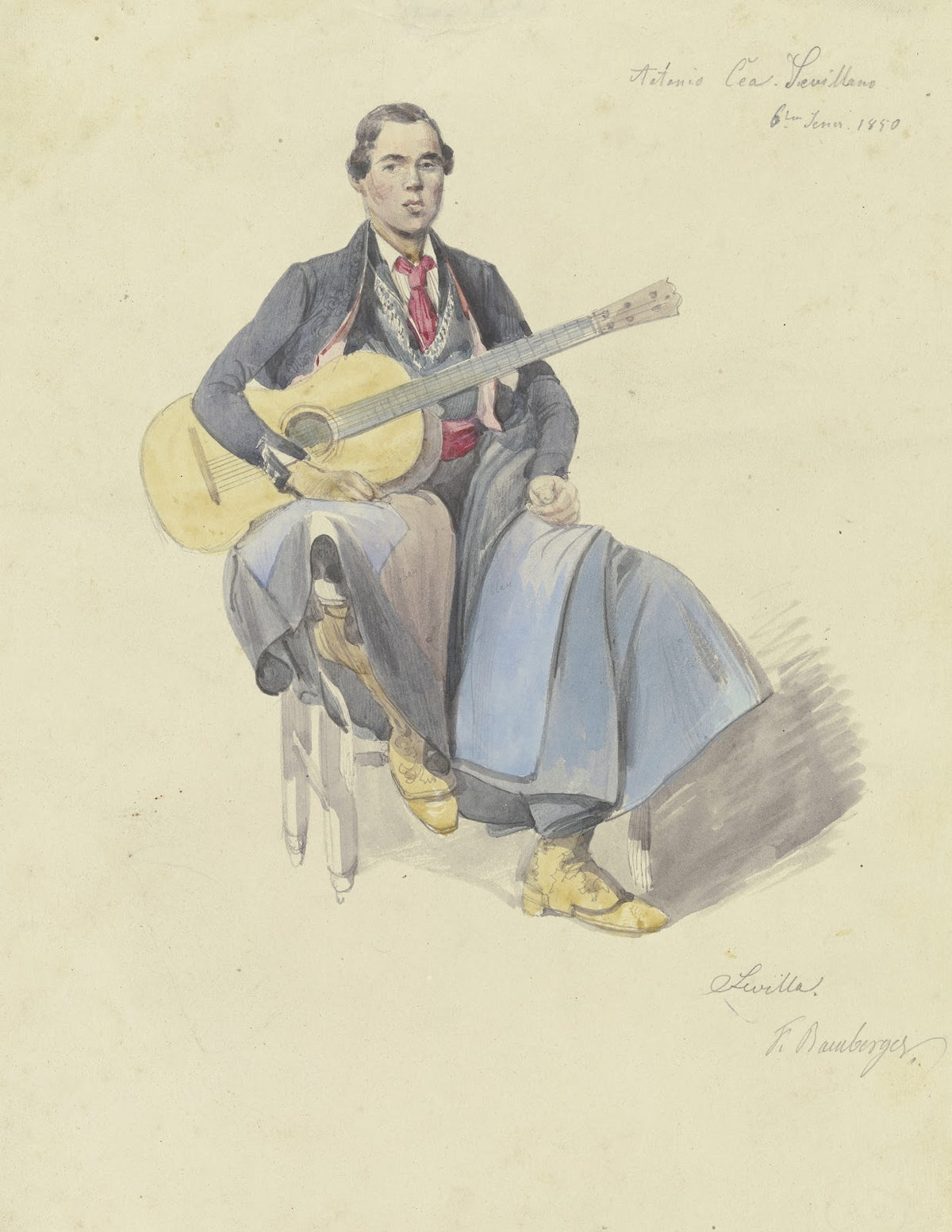 Spaniard with guitar 1850