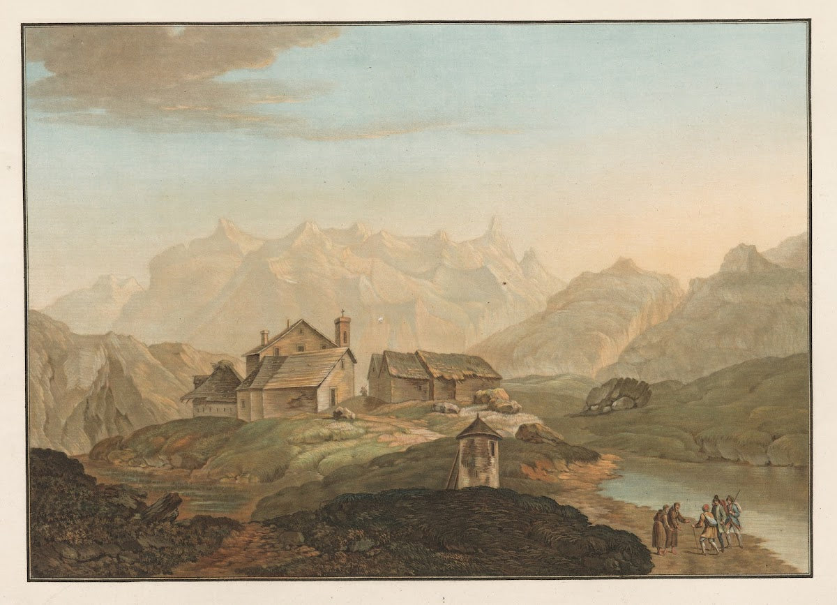 Vue de lhospice  de la Chapelle des Capucins au haut du Mont St Gothard 1915 194