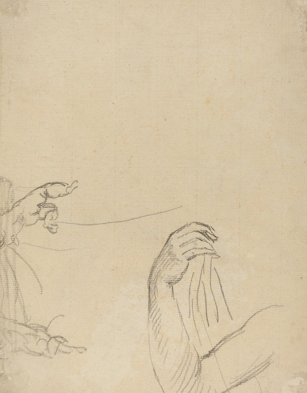 Study of Two Putti and a Draped Arm verso