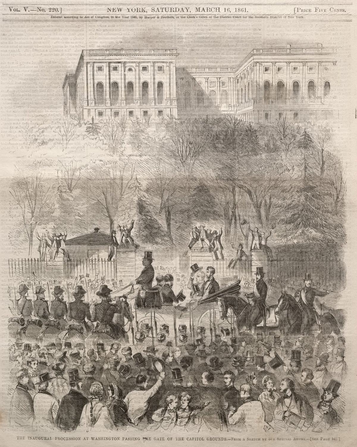 The Inaugural Procession at Washington Passing the Gate of the Capital Grounds 1