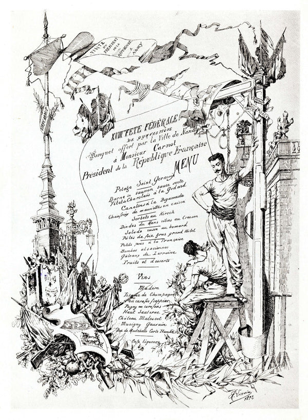 XVIIIe fête fédérale de gymnastique  menu 1892